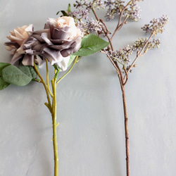 【グレーベージュローズとパープルベリー】｜アーティフィシャルフラワー 花瓶アレンジ| 冬｜ギフト・インテリア雑貨 10枚目の画像