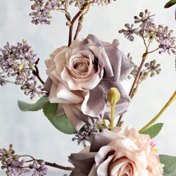 【グレーベージュローズとパープルベリー】｜アーティフィシャルフラワー 花瓶アレンジ| 冬｜ギフト・インテリア雑貨 4枚目の画像