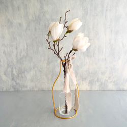 花器付き】カラフル陶器の7つ口花瓶とカラフルフラワーの盛り合わせ