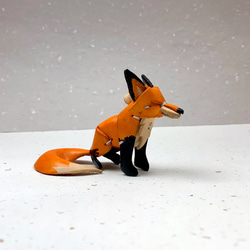 動物森林-狐狸-真皮植鞣 皮革鑰匙圈 吊飾 動物造型 第2張的照片
