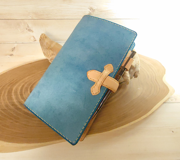 【ロロマレザー】バイカラーシステム手帳　バイブルサイズ 