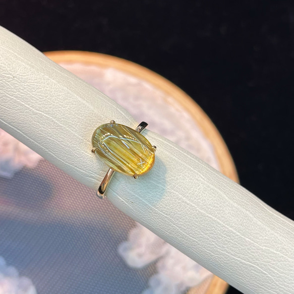 No1451 天然 タイチン ルチル デザインリング k18 指輪・リング 天然石  