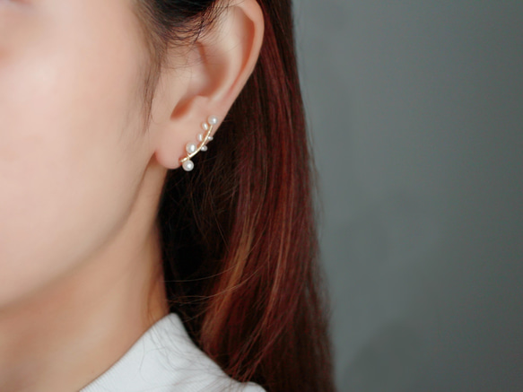 14kgf-pearl brunch 2way(earrings/clip-on) 第4張的照片