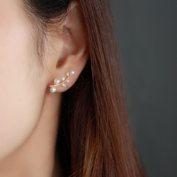 14kgf-pearl brunch 2way(earrings/clip-on) 第2張的照片