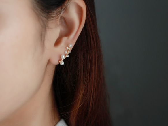 14kgf-pearl brunch 2way(earrings/clip-on) 第6張的照片