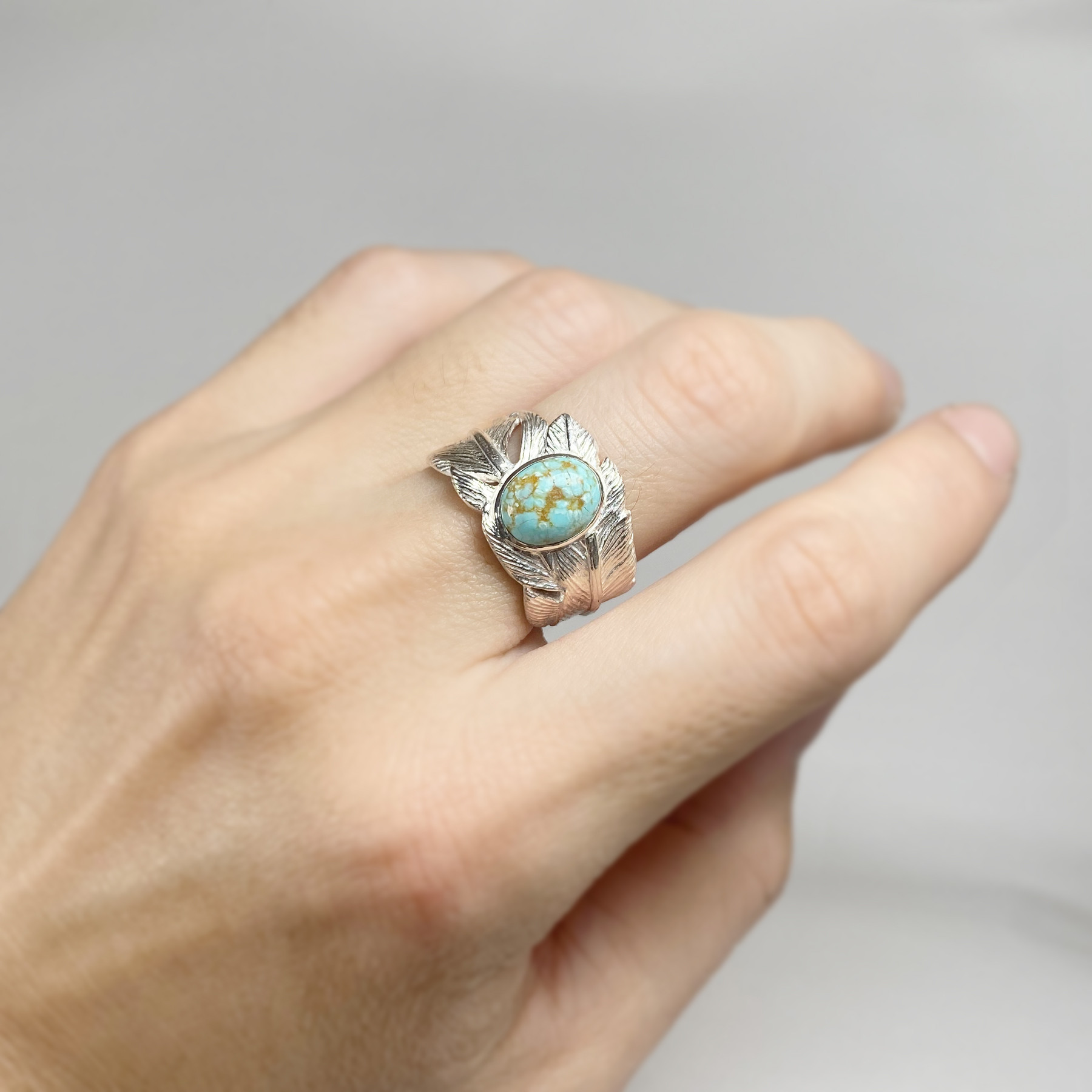 【一点もの】ナンバーエイトターコイズのフェザーリング