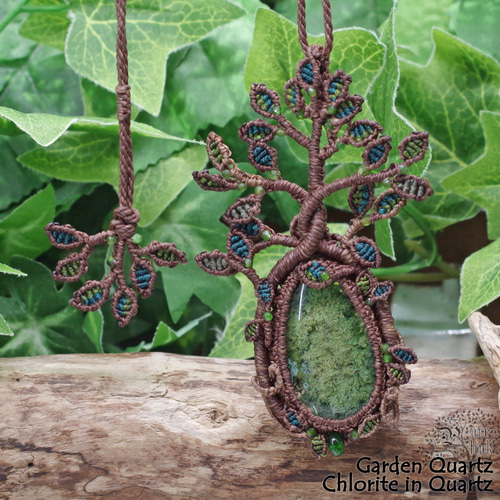 ガーデンクォーツ『クローライトインクォーツ』生命の樹マクラメ編  