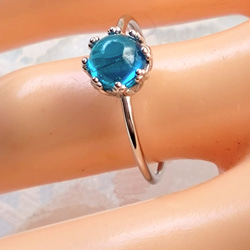 SV925（ロジウムコーティング）　宝石質 ネオンブルー アパタイト ring 16枚目の画像