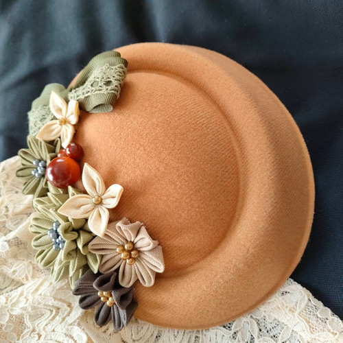 ミニベレーモチーフ ヘッドドレス つまみ細工 成人式 七五三 卒業式 髪