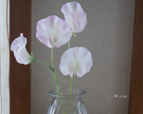 枯れない本物のような スイトピー✿クレイフラワーNO.S8−22P2