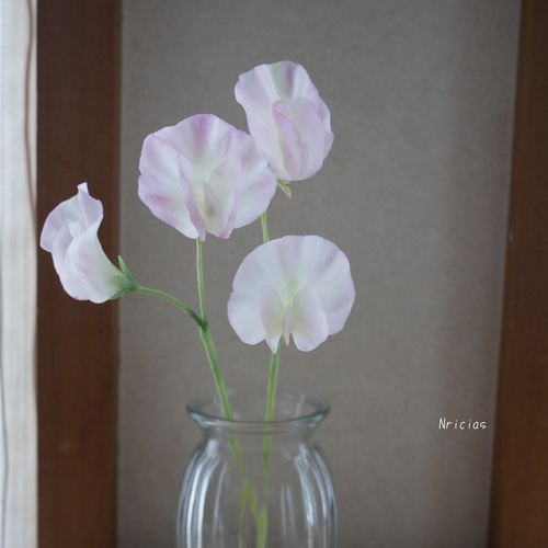 枯れない本物のような スイトピー✿クレイフラワーNO.S8−22P2