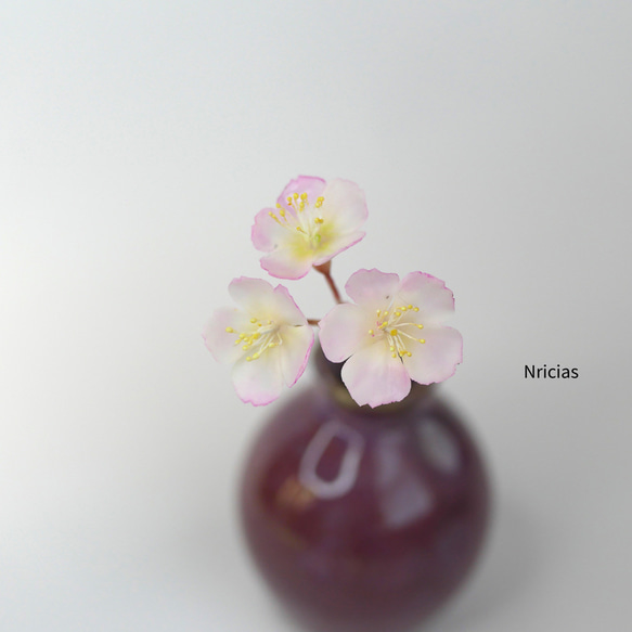 枯れない本物のようなお花✿クレイフラワーNO.S3−2K 2枚目の画像
