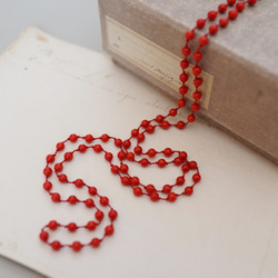 long necklace silk 赤珊瑚 2枚目の画像