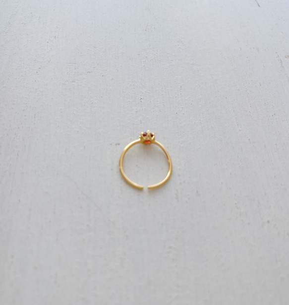 『 ガーネット 冠 の輪 』選べる金銀色 天然 ガーネット の 王冠 指輪  ( SV925 18K フリーサイズ ) 5枚目の画像