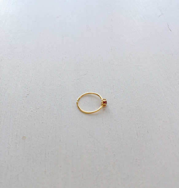 『 ガーネット 冠 の輪 』選べる金銀色 天然 ガーネット の 王冠 指輪  ( SV925 18K フリーサイズ ) 6枚目の画像