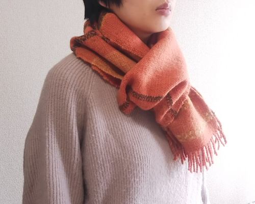 SUMARI ボアマフラー オレンジ SUMARI ボアマフラー オレンジ SUMARI ボアマフラー オレンジ