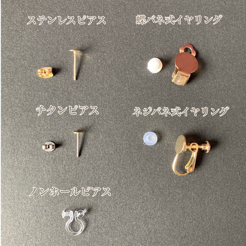 耳元に咲く お花 陶器 ピアス イヤリング ノンホールピアス 小ぶり