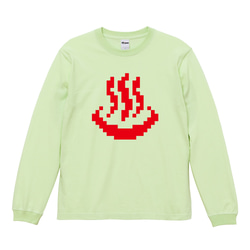 【温泉ロゴ】ドット絵 おもしろ かわいい サウナ グッツ Tシャツ ロンT ギフト プレゼント 16枚目の画像