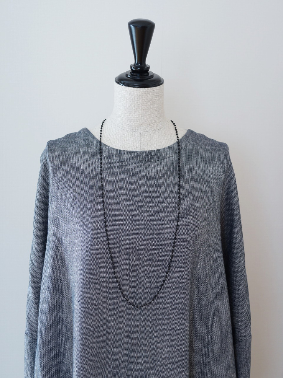 long necklace silk オニキス
