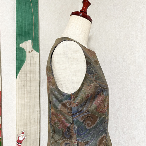 大島紬プリンセスラインワンピース 冬に入る 着物リメイク ワンピース