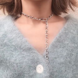 2way チョーカー ネックレス シルバー メタル フィガロ チェーン