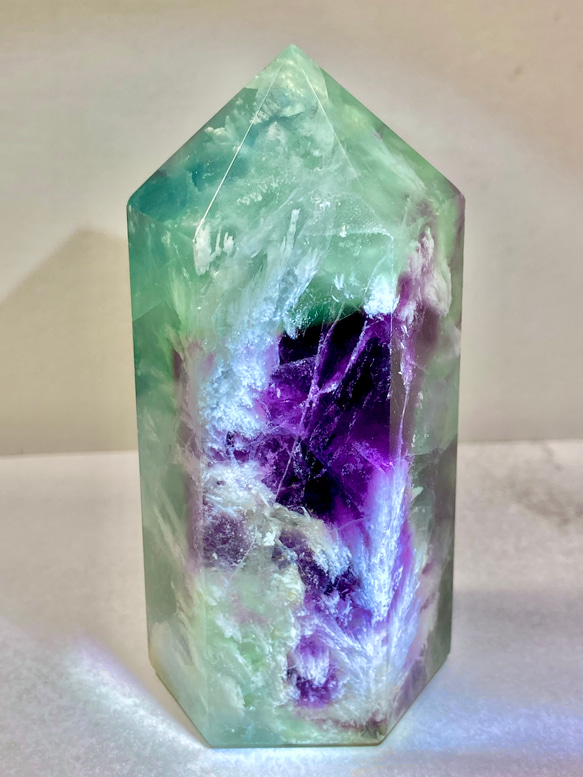 エンジェルフェザー✿*:・フローライトマルチカラー蛍石ポイント