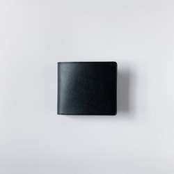 ヌメ革の二つ折り財布 「Bifold wallet (black)」 6枚目の画像