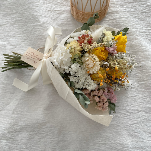 〜❇︎〜森のスワッグ　ドライフラワースワッグ〜❇︎〜 ♪送料込み♪ドライフラワー♪森のスワッグ♪no.4 スワッグ apricot