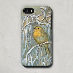 スマホケース / テオ ファン ホイテマ「雪 に覆われた木の枝と コマドリ」 iPhone 全機種対応 野鳥 冬 レトロ 3枚目の画像