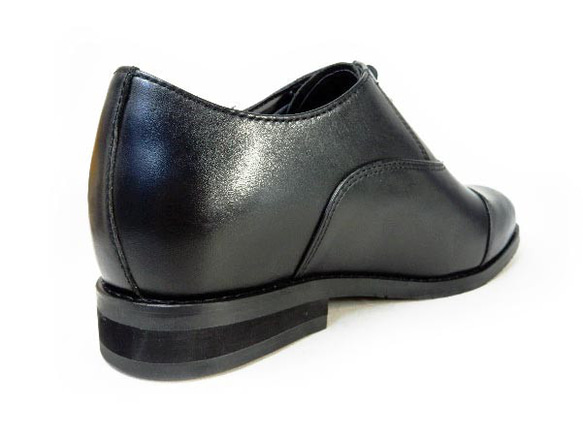 PARASHOE 本革ストレートチップ シークレットヒールアップビジネス靴 黒 22～24cm（PS1701S-BLK） 6枚目の画像