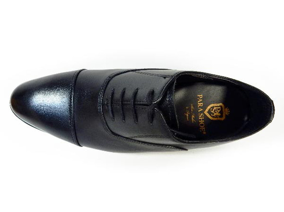 PARASHOE 本革ストレートチップ シークレットヒールアップビジネス靴 黒 22～24cm（PS1701S-BLK） 7枚目の画像