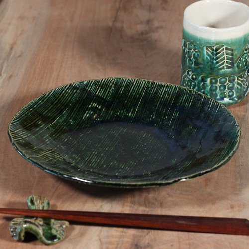 織部丸皿】sa40 パスタ・カレー皿 美味しい 人気 おしゃれ 素敵