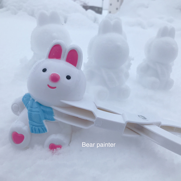 【即日発送】うさぎ型 スノーボールメーカー 大型 ホワイト 十二支 お年賀 雪型 雪玉製造機 スキー レジャー 干支 1枚目の画像