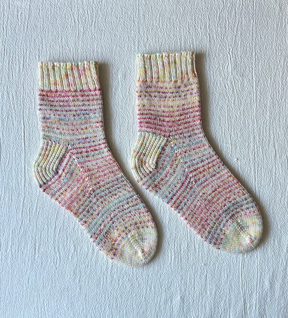 手編みの靴下   - pastel color - 3枚目の画像