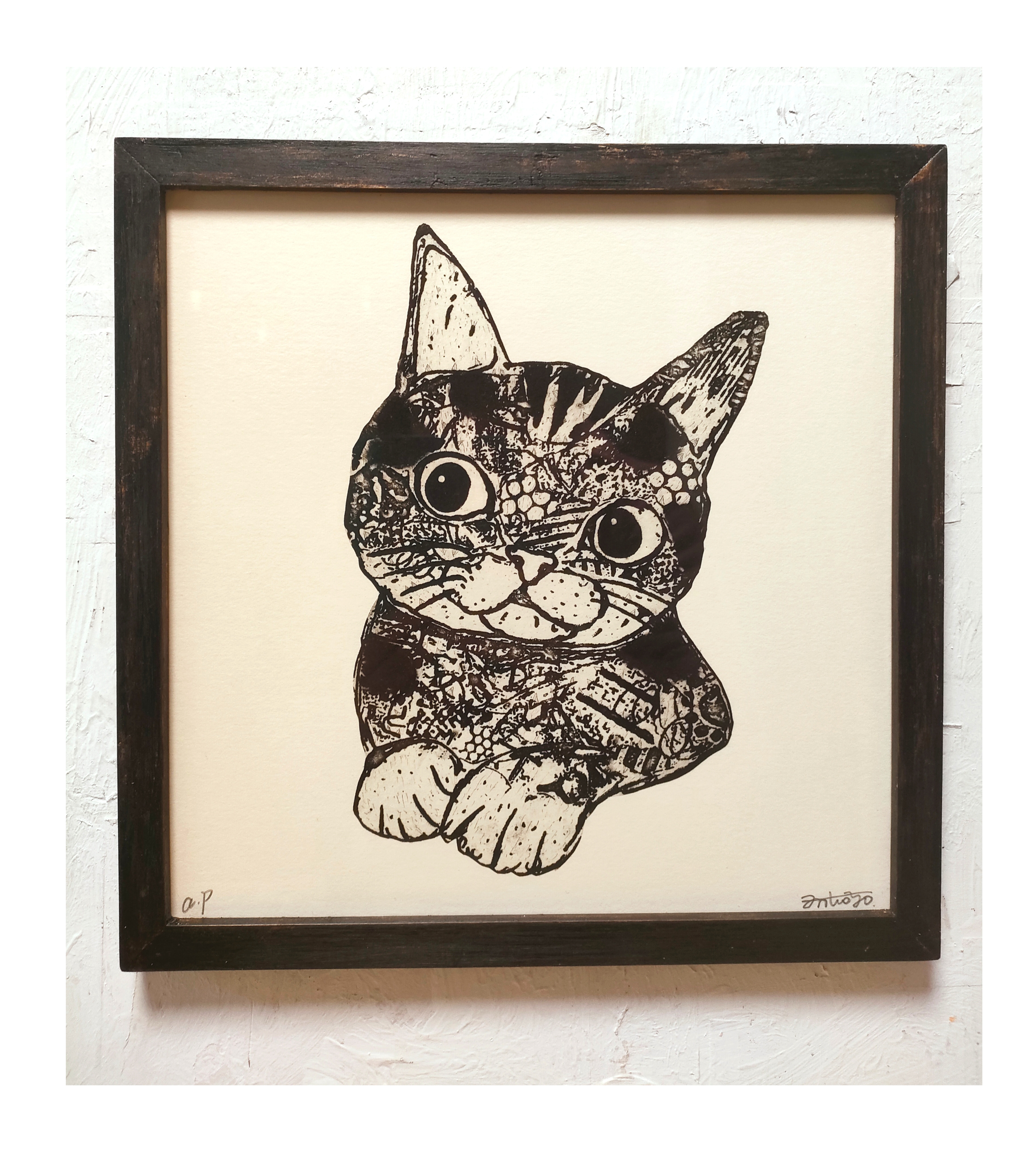 版画作品 宇津ノ谷集落作品No.10 3/5（版画作品 晩秋-韮山反射炉- Ω）