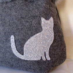 Eco Fur Twinkle Cat 手提包 * 灰色羊毛 第3張的照片