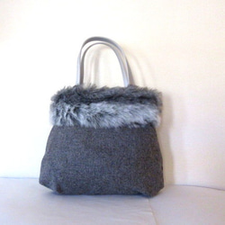 Eco Fur Twinkle Cat 手提包 * 灰色羊毛 第6張的照片
