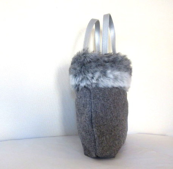 Eco Fur Twinkle Cat 手提包 * 灰色羊毛 第7張的照片