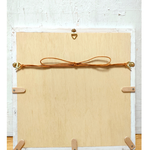 手作り額付き銅版画カラー作品 title「きらめきニャンコ」