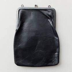 [新貨]框架門&lt;蝦夷鹿皮黑色染色/M&gt;皮革肩袋SLAO-08D 第11張的照片