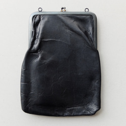 [新貨]框架門&lt;蝦夷鹿皮黑色染色/M&gt;皮革肩袋SLAO-08D 第10張的照片