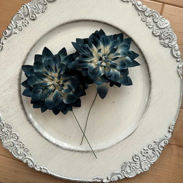 グラダリア 194-106-67 MOI-106 藍（アーティフィシャルフラワー、造花、フラワーピック）2本セット 1枚目の画像