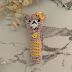 【送料無料】リップクリームの長さとリボン・くまちゃん色が選べるリップクリームケース 7枚目の画像