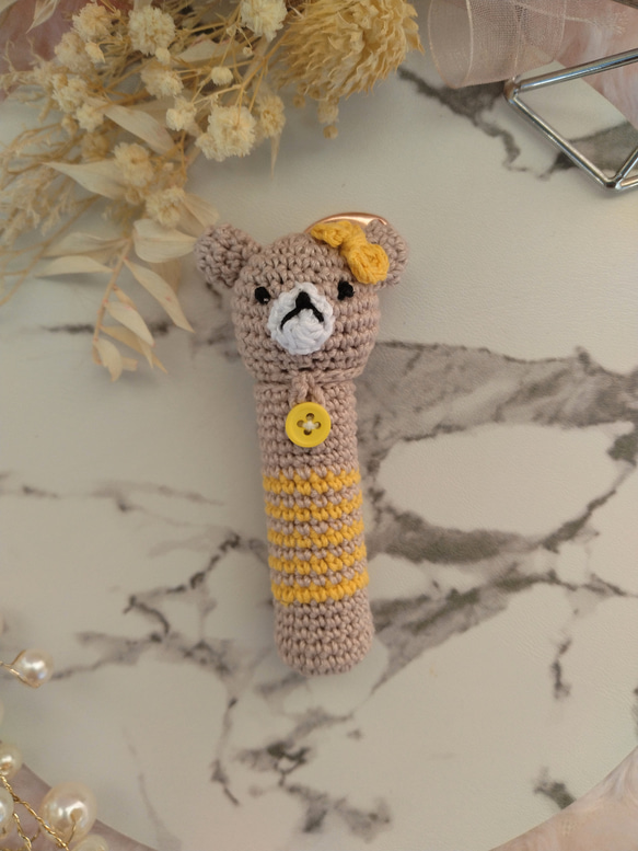 【送料無料】リップクリームの長さとリボン・くまちゃん色が選べるリップクリームケース 7枚目の画像