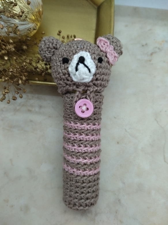 【送料無料】リップクリームの長さとリボン・くまちゃん色が選べるリップクリームケース 13枚目の画像