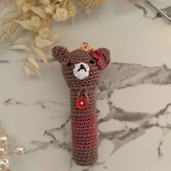 【送料無料】リップクリームの長さとリボン・くまちゃん色が選べるリップクリームケース 10枚目の画像