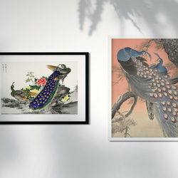 【NO.430】孔雀と牡丹の日本画アートポスター☆お正月和柄和室インテリア和モダンA3A2A1B5B4B3B2B1ハガキ 7枚目の画像