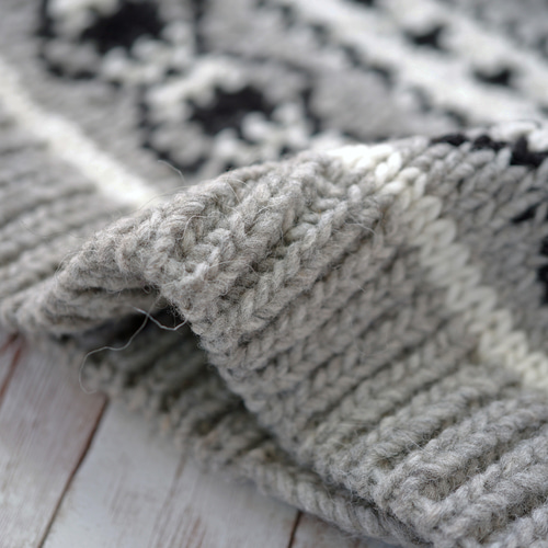 美品 MHL. カウチンニット 厚手 ショールカラー ウール100% グレー 24t01a098.jpg