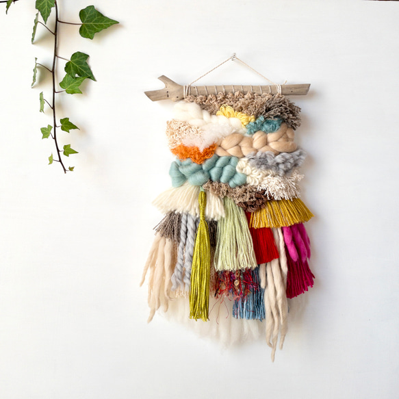 一点もの】流木ウィービングタペストリー『primitive, o.』