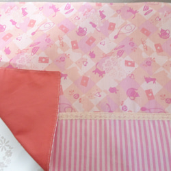 三点セット　お弁当袋＆コップ袋＆ランチョンマット　ピンク系アリス柄  入園 入学 女の子 3枚目の画像